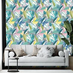 British Terminal Pink & Blue Abstract Printed Self-Adhesive Wallpaper-10