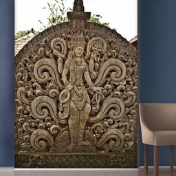 999Store Brown Flowers & Standing Lord with Multiple Hands Mural Wallpaper-image-34