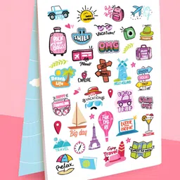 Doodle White & Blue A5 10 Pages Sticker Book-image-8
