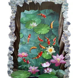 Asian royal Green & Red Floral Print Self Adhesive Wall Sticker-image-51