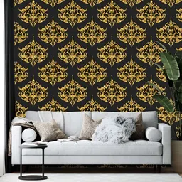 British Terminal Black & Yellow Printed Self Adhesive Wallpaper-image-59