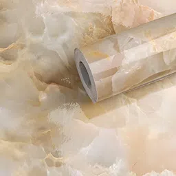 Asian royal Beige & Brown Printed Self Adhesive Wallpaper Sticker-image-48