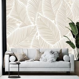 British Terminal White & Beige Abstract Printed Wallpaper-37