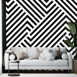 British Terminal Black & White Abstract Printed Self-Adhesive Wall Sticker-image-43