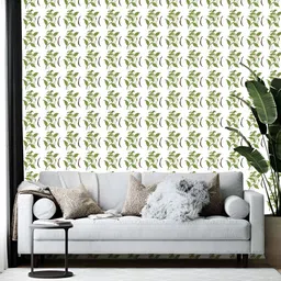 British Terminal White & Green Printed Wall Wallpaper-63
