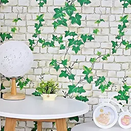 Asian royal White & Green Floral Printed Self-Adhesive Wall Sticker-image-41