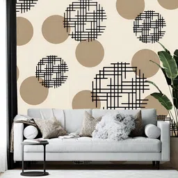 British Terminal Cream Colored Printed Abstract Wallpaper-32