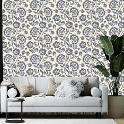 British Terminal Beige & Grey Floral Printed Self-Adhesive Wall Sticker-image-14