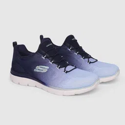 Skechers Women Navy Blue Woven Design Sneakers-picture-56