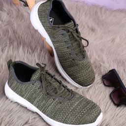 TPENT Men Green Woven Design Lace-Up Sneakers-image-18