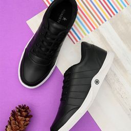 Roadster Men Black Solid Sporty Casual Sneakers-37