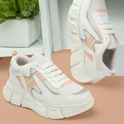 The Roadster Lifestyle Co.Women White & Pink Colorblocked Flatforms Sneakers-10