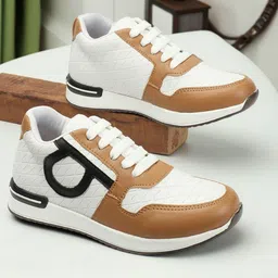 The Roadster Lifestyle Co. Women White & Brown Colorblocked Sneakers-22