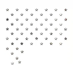 Wall1ders Silver Toned 50 Pieces Star-shaped 3D Acrylic Mirror Wall Stickers-image-72