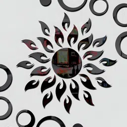Wall1ders Black 2 Pieces Black Ring 3D Mirror Wall Stickers-image-24