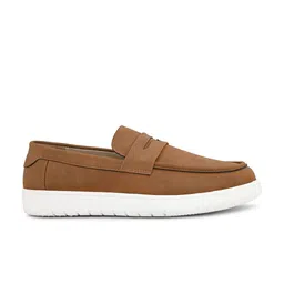 Mast & Harbour Men Tan Brown Round Toe Memory Foam Slip-On Sneakers image 4