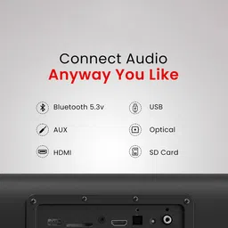 Portronics Pure Sound 105 200W Bluetooth Soundbar With Wired Subwoofer with 2.1 Channel H image 5