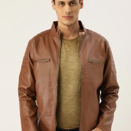 Leather Retail Men Faux Leather Biker Jacket-picture-11