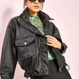 BIANCO LUCCI Women Crop Biker Jacket-picture-14