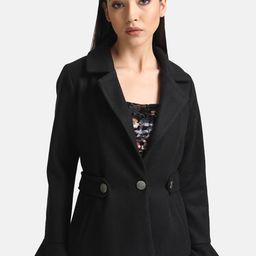 Kazo Women Black Tailored Jacket With Peplum Sleeves-image-44