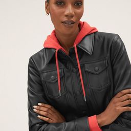 Marks & Spencer Women Lightweight Crop Leather Jacket-23