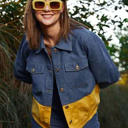 Athena Women Colourblocked Cotton Outdoor Denim Jacket-picture-13