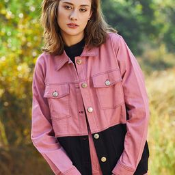 Athena Women Colourblocked Cotton Denim Jacket-picture-17