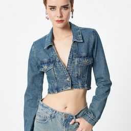 Koton Long Sleeves Crop Denim Jacket-57