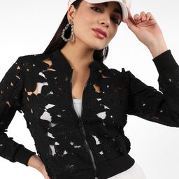 Campus Sutra Self Design Windcheater Outdoor Open Front Jacket-picture-18