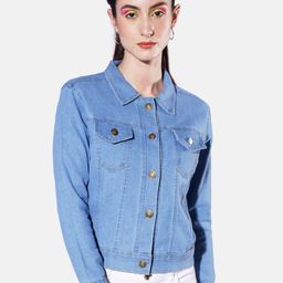 BUY NEW TREND Washed Lightweight Crop Denim Jacket-image-27