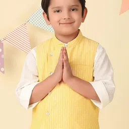 Fabindia Boys Striped Pure Cotton Nehru Jacket-image-76