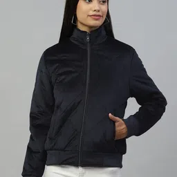 Pierre Carlo Women Navy Blue Open Front Jacket-image-52