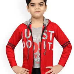 BAESD Boys Printed Lightweight Open Front Jacket With Attached T-shirt-11