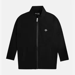 CHIMPRALA Boys Black Water Resistant Running Open Front Jacket-image-6