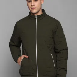 Allen Solly Mock Collar Pure Cotton Bomber Jacket-picture-52