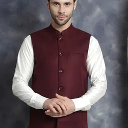 Jompers Mandarin Collar Nehru Jacket-4