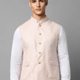 Louis Philippe Textured Slim Fit Nehru Jacket-29