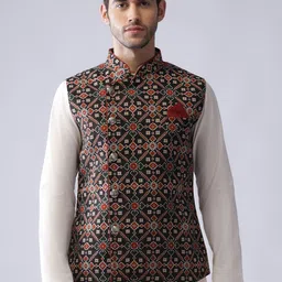 KISAH Printed Nehru Jacket-18