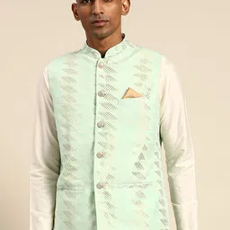 KISAH Woven Design Nehru Jacket-48