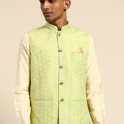 KISAH Woven design Nehru Jackets-25