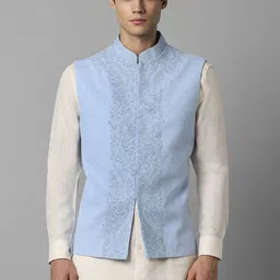 Louis Philippe Embroidered Slim-Fit Nehru Jacket & Shirt-picture-28
