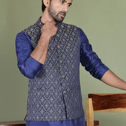 Jompers Woven Design Nehru Jacket-picture-15