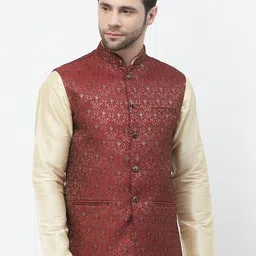 Badoliya & Sons Woven Design Nehru Jacket-picture-38