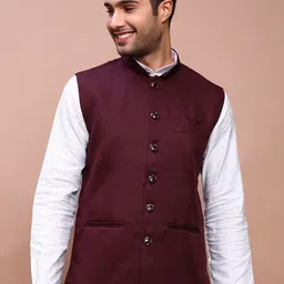SHOWOFF Mandarin Collar Nehru Jacket-13
