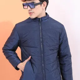 HIGHLANDER Men Navy Blue Padded Jacket-picture-49