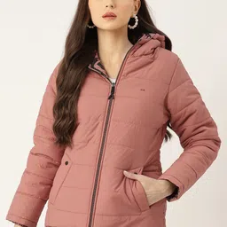 Okane Solid Reversible Hooded Padded Jacket-image-6
