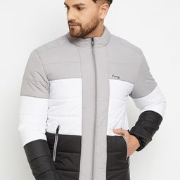 Camey Men Grey & Black Colourblocked Lightweight Padded Jacket-picture-33