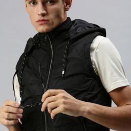 SHOWOFF Men Black Camouflage Lightweight Padded Jacket-25