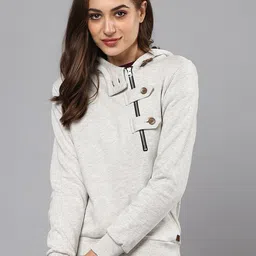 Campus Sutra Women Cream-Coloured Washed Windcheater Sporty Jacket-29