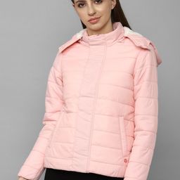 Allen Solly Woman Women Peach-Coloured Cotton Solid Padded Jacket-picture-24